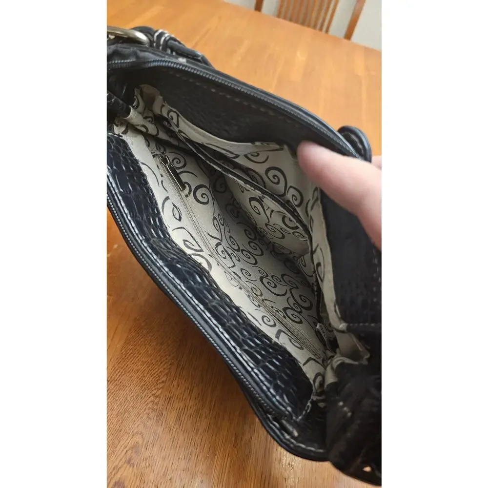 Cross Black‎ Studded Messenger Purse zebra print